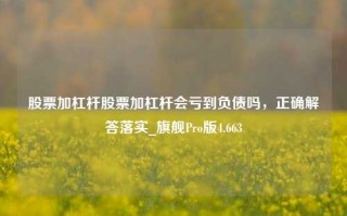 股票加杠杆股票加杠杆会亏到负债吗，正确解答落实_旗舰Pro版4.663