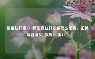 股票杠杆恪守H简配资杠杆股票怎么配资，正确解答落实_旗舰Pro版4.678