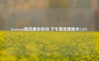 Ironwood医药盘中异动 下午盘急速跳水5.12%