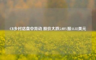 CB乡村店盘中异动 股价大跌5.08%报44.82美元