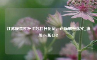 江苏股票杠杆江苏杠杆配资，正确解答落实_旗舰Pro版4.645