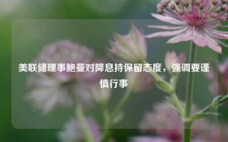 美联储理事鲍曼对降息持保留态度，强调要谨慎行事