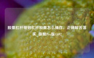 股票杠杆规则杠杆股票怎么操作，正确解答落实_旗舰Pro版4.692