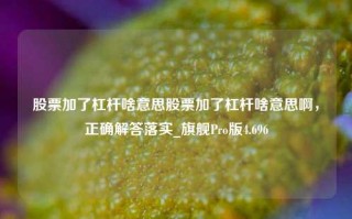 股票加了杠杆啥意思股票加了杠杆啥意思啊，正确解答落实_旗舰Pro版4.696