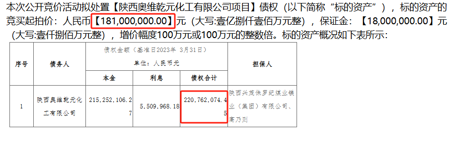 4.46亿元起拍！这个省“前首富”之子所持一煤矿股权将被拍卖-第4张图片-十倍杠杆-股票杠杆