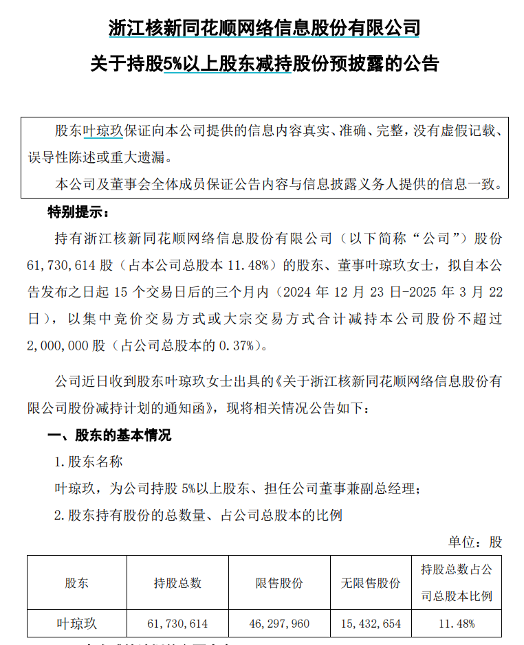 突发！同花顺，减持！-第1张图片-十倍杠杆-股票杠杆