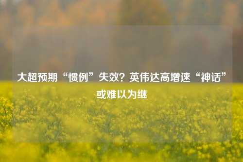 大超预期“惯例”失效？英伟达高增速“神话”或难以为继-第1张图片-十倍杠杆-股票杠杆