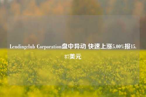 Lendingclub Corporation盘中异动 快速上涨5.00%报15.87美元-第1张图片-十倍杠杆-股票杠杆