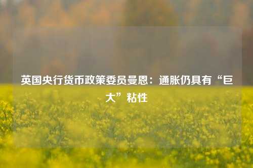 英国央行货币政策委员曼恩：通胀仍具有“巨大”粘性-第1张图片-十倍杠杆-股票杠杆