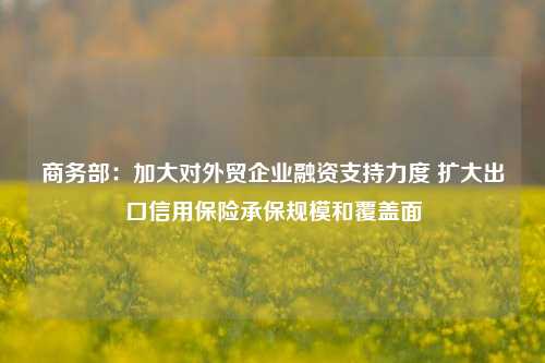 商务部：加大对外贸企业融资支持力度 扩大出口信用保险承保规模和覆盖面-第1张图片-十倍杠杆-股票杠杆