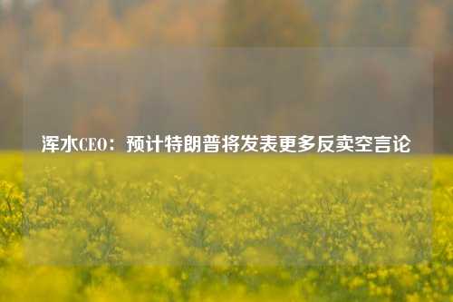 浑水CEO：预计特朗普将发表更多反卖空言论-第1张图片-十倍杠杆-股票杠杆