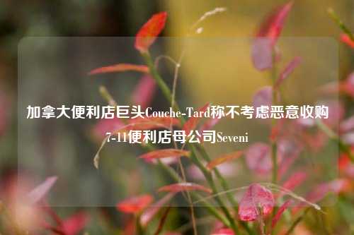 加拿大便利店巨头Couche-Tard称不考虑恶意收购7-11便利店母公司Seveni-第1张图片-十倍杠杆-股票杠杆