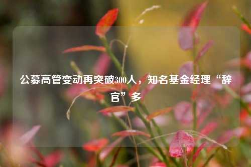 公募高管变动再突破300人，知名基金经理“辞官”多-第1张图片-十倍杠杆-股票杠杆