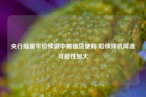 央行缩量平价续做中期借贷便利 后续择机降准可能性加大-第1张图片-十倍杠杆-股票杠杆