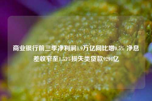 商业银行前三季净利润1.9万亿同比增0.5% 净息差收窄至1.53%损失类贷款9294亿-第1张图片-十倍杠杆-股票杠杆