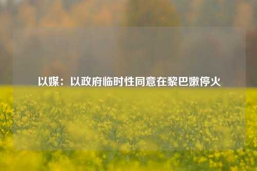 以媒：以政府临时性同意在黎巴嫩停火-第1张图片-十倍杠杆-股票杠杆