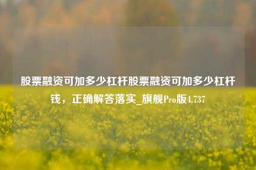 股票融资可加多少杠杆股票融资可加多少杠杆钱，正确解答落实_旗舰Pro版4.737-第1张图片-十倍杠杆-股票杠杆