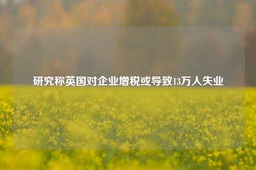 研究称英国对企业增税或导致13万人失业-第1张图片-十倍杠杆-股票杠杆