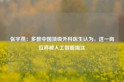 张宇燕：多数中国顶级外科医生认为，这一岗位将被人工智能淘汰-第1张图片-十倍杠杆-股票杠杆