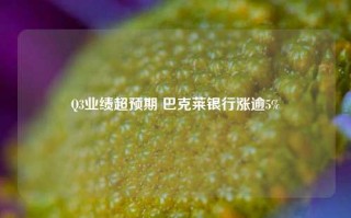 Q3业绩超预期 巴克莱银行涨逾5%