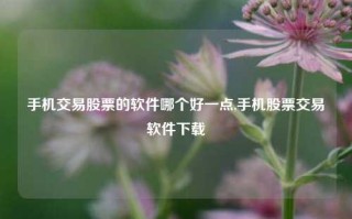 手机交易股票的软件哪个好一点,手机股票交易软件下载