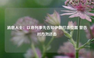 消息人士：以色列事先告知伊朗打击位置 警告对方勿还击