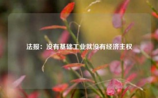 法报：没有基础工业就没有经济主权