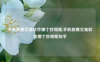 手机股票交易软件哪个好用呢,手机股票交易软件哪个好用呢知乎