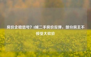 房价企稳信号？8城二手房价反弹，部分房主不接受大砍价