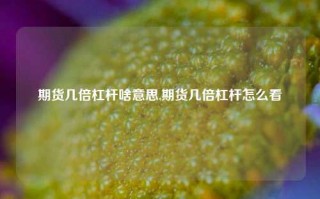 期货几倍杠杆啥意思,期货几倍杠杆怎么看