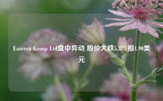 Emeren Group Ltd盘中异动 股价大跌5.37%报1.90美元