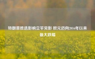 特朗普胜选影响立竿见影 欧元迈向2016年以来最大跌幅