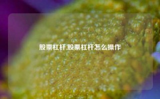 股票杠杆,股票杠杆怎么操作