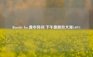 Bumble Inc.盘中异动 下午盘股价大涨5.01%