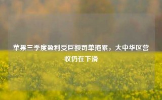 苹果三季度盈利受巨额罚单拖累，大中华区营收仍在下滑