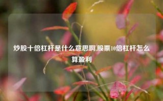 炒股十倍杠杆是什么意思啊,股票10倍杠杆怎么算盈利