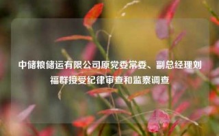 中储粮储运有限公司原党委常委、副总经理刘福群接受纪律审查和监察调查