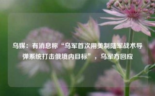 乌媒：有消息称“乌军首次用美制陆军战术导弹系统打击俄境内目标”，乌军方回应