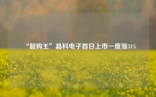 “超购王”晶科电子首日上市一度涨31%