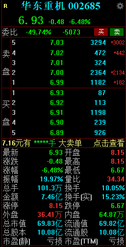 华东重机直线跳水跌停 上演天地板-第2张图片-十倍杠杆-股票杠杆