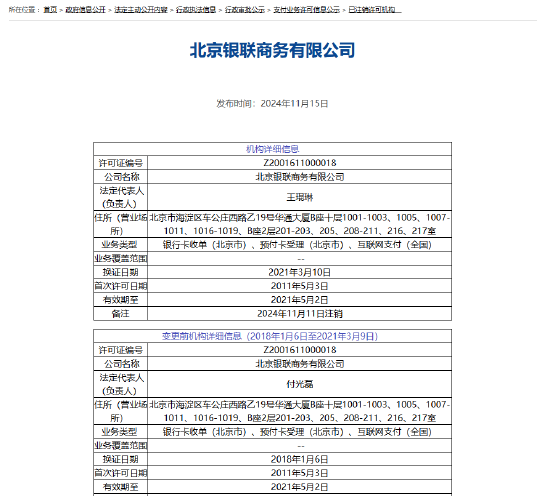 北京银联商务支付牌照被注销-第1张图片-十倍杠杆-股票杠杆