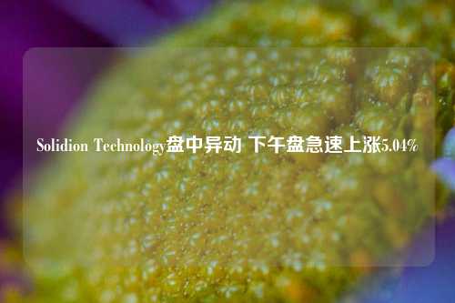 Solidion Technology盘中异动 下午盘急速上涨5.04%-第1张图片-十倍杠杆-股票杠杆