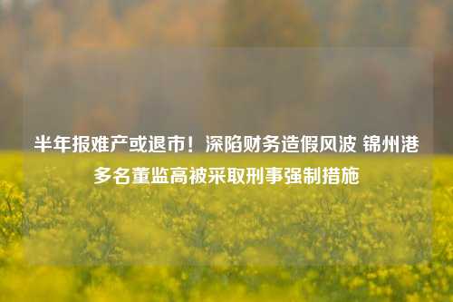 半年报难产或退市！深陷财务造假风波 锦州港多名董监高被采取刑事强制措施-第1张图片-十倍杠杆-股票杠杆