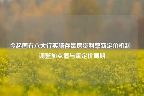 今起国有六大行实施存量房贷利率新定价机制  调整加点值与重定价周期-第1张图片-十倍杠杆-股票杠杆