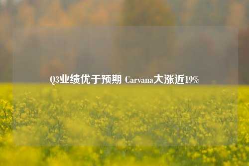 Q3业绩优于预期 Carvana大涨近19%-第1张图片-十倍杠杆-股票杠杆