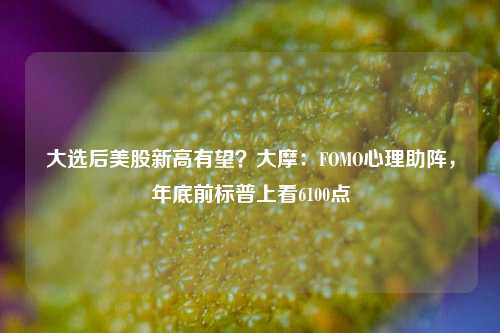 大选后美股新高有望？大摩：FOMO心理助阵，年底前标普上看6100点-第1张图片-十倍杠杆-股票杠杆