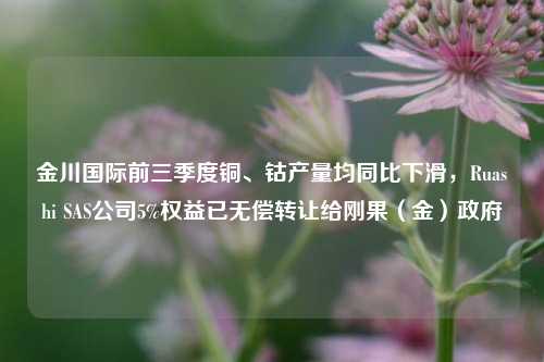 金川国际前三季度铜、钴产量均同比下滑，Ruashi SAS公司5%权益已无偿转让给刚果（金）政府-第1张图片-十倍杠杆-股票杠杆