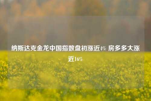 纳斯达克金龙中国指数盘初涨近4% 房多多大涨近16%-第1张图片-十倍杠杆-股票杠杆