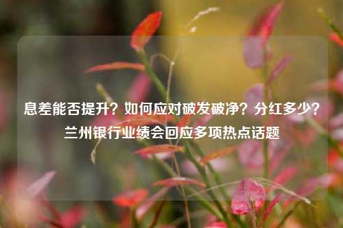 息差能否提升？如何应对破发破净？分红多少？兰州银行业绩会回应多项热点话题-第1张图片-十倍杠杆-股票杠杆