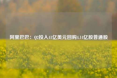 阿里巴巴：Q2投入41亿美元回购4.14亿股普通股-第1张图片-十倍杠杆-股票杠杆